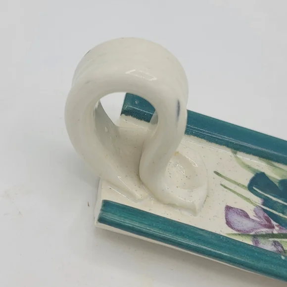 Handmade Iris Ceramic Individual Snack Tray Sushi, Tapas, Baguette Server Vtg - Picture 5 of 10